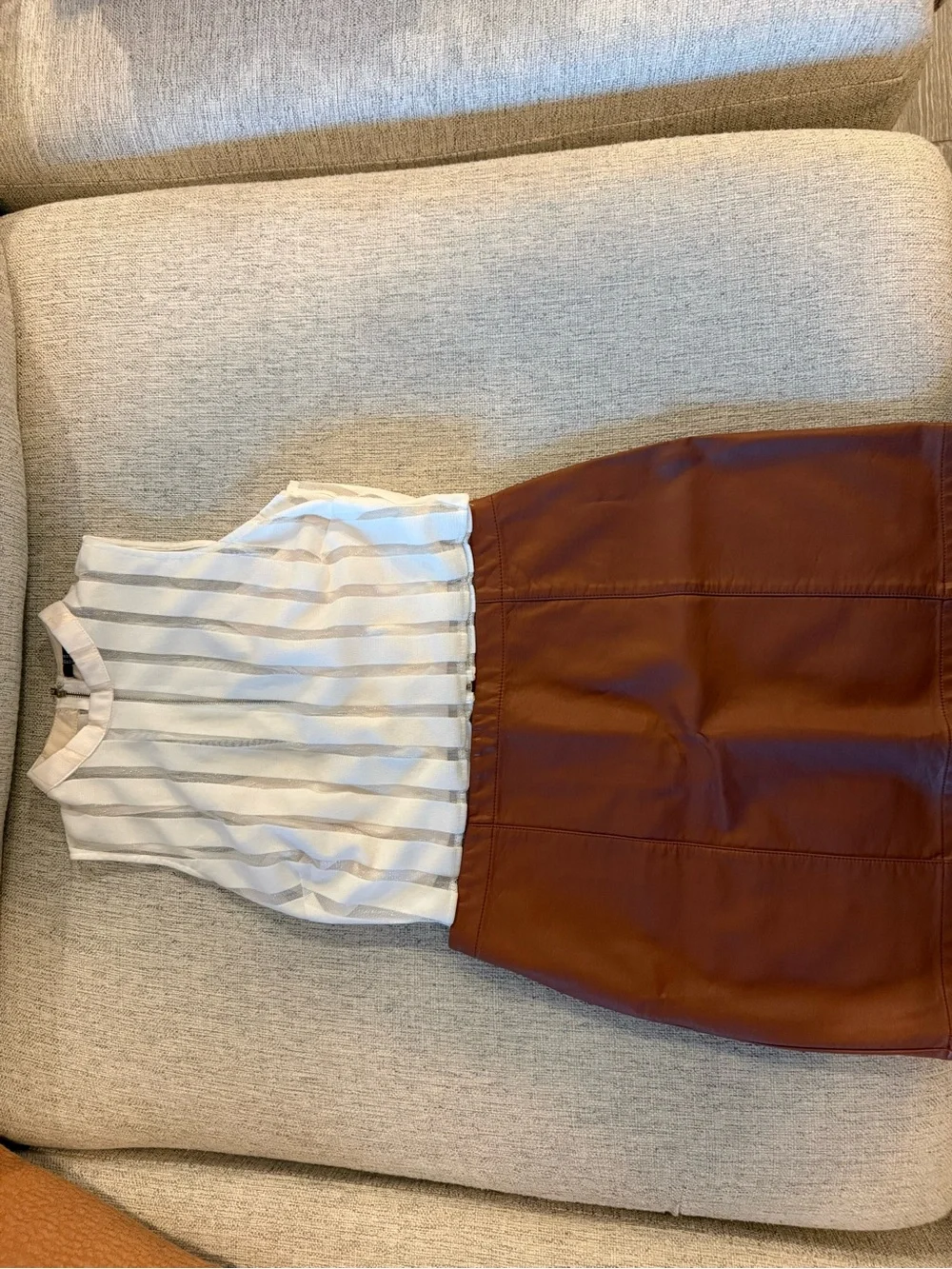 Forever 21 Brown Faux Leather Mini Skirt